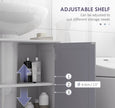 Kleankin Bathroom Vanity Cabinet, Sink Cabinet With U-Shape Cut-Out, Adjustable Shelf, White And Gray