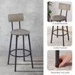 Bar Table Set With 2 Stools, PU Soft Seat & Backrest, Grey, 23.62 W X 35.4 H