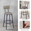 Bar Table Set With 2 Stools, PU Soft Seat & Backrest, Grey, 23.62 W X 35.4 H