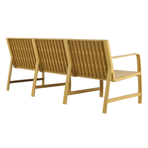 1-Piece Indoor Outdoor Furniture 3-Seater Sofa Waterproof PP Material - Easy Assembly Patio Conversation Set