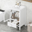 20 Bathroom Vanity With Sink, Bathroom Cabinet With Soft Closing Glass Door, A Drawer, Black