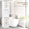 Kleankin Slim Bathroom Storage Cabinet Tall Narrow Linen Tower With Acrylic Door Drawer And Shelves White
