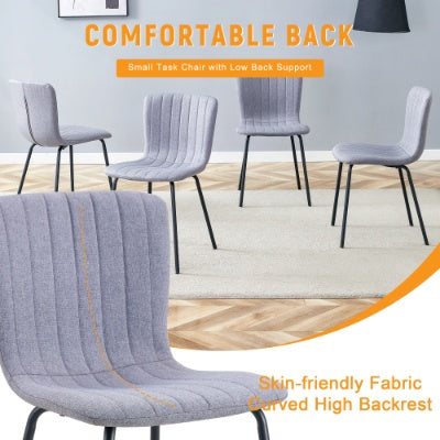 Luxury Minimalist Chairs - A Set Of 4 High Quality Dining Chairs With Black Metal Legs. The Integral Metal Leg Structure Is Suitable For Various Interior Decoration Styles.