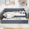 Twin Upholstered DayBed With Trundle & USB, Adjustable, Gray - 80 Characters