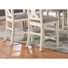 Modern Contemporary Dining Room Furniture Chairs Set Of 2 Counter Height Chairs Light Wooden High Chair X Back Design Cushion Seat