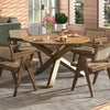 47 Inches Round Dining Table With Solid Acacia Wood Legs For 4-6 Person