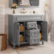 36'' Bathroom Vanity With Top Sink, Modern Bathroom Storage Cabinet With 2 Soft Closing Doors And 2 Drawers, Single Sink Bathroom Vanity