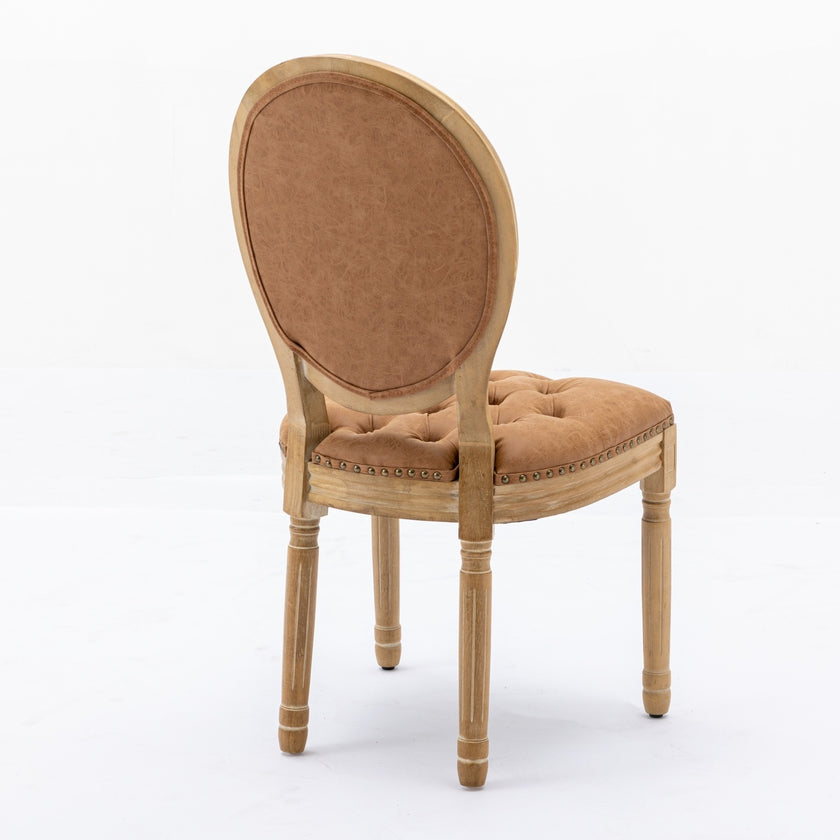 French Style Solid Wood Frame Antique Painting,Hand-pulled Buckle Decoration PU Artificial Leather D