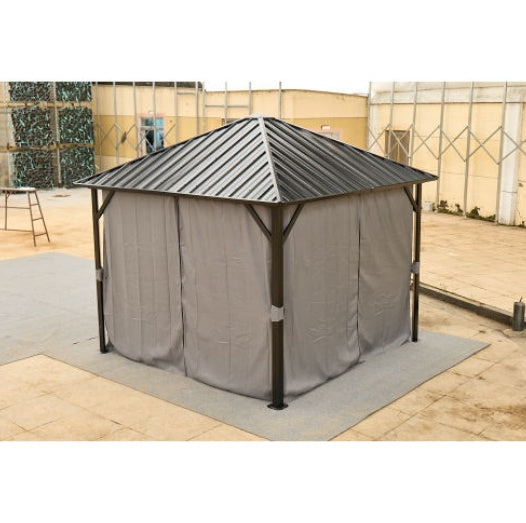 10x10FT Patic Gazebo,aluminum Gazebo With Steel Canopy,Outdoor Permanent Hardtop Gazebo Canopy For Patio, Garden,