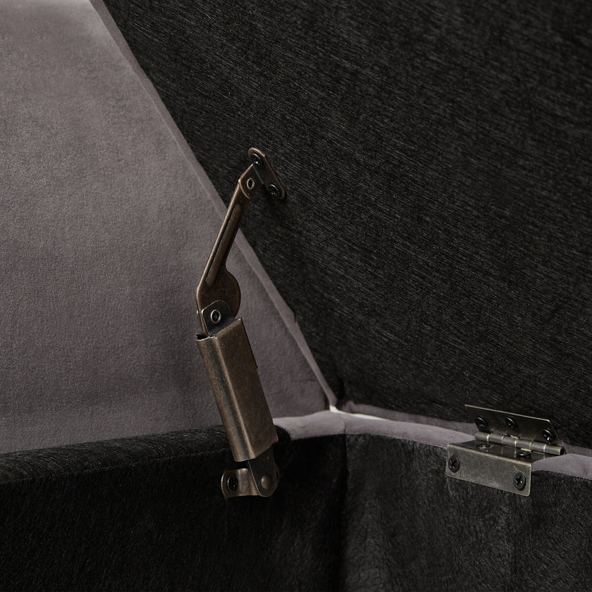 51.5  Bed Bench With Storage Grey Velvet