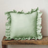 Ruffled Pillow Cover With Core Linen Pillow Living Room