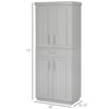 Modern Freestanding Kitchen Pantry Cabinet Cupboard With Doors And Drawer, Adjustable Shelving, Gray