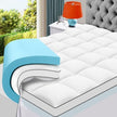Double Layer With Gel Memory Foam & 2 Inch Cool Pillow Top For Back Pain Relief, Medium Firm