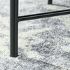 Coffee Table For Living Room, 24inch Round Center Table With Hammered Tray Top And Metal Frame For Bedroom, Black