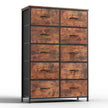 Bedside Table For Bedroom With 10 Fabric Drawers Storage Cabinet Steel Frame Closet For Clothes Storage Display Cabinet