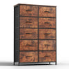 Bedside Table For Bedroom With 10 Fabric Drawers Storage Cabinet Steel Frame Closet For Clothes Storage Display Cabinet
