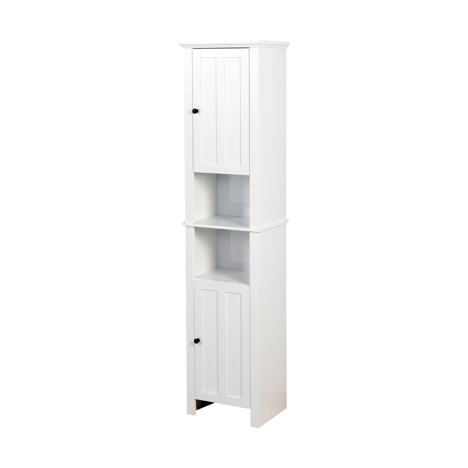 Bathroom Floor Cabinet 2 Doors 6 Shelves Wooden Storage 15.75x11.81