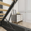 Full Size Bed Frame With Gas Lift Storage Bed With Modern Wingback Headboard, USB