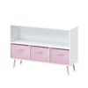 Fiberboard Children's Bookshelf With Foldable Fabric Drawers