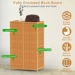 1Pc 6Tier Shoe Cabinet With Bamboo Shoe Rack Freestanding Shoe Organizer With 2 Hollow Doors And Handles 154lbs Max Load For Closet Hallway Living Room