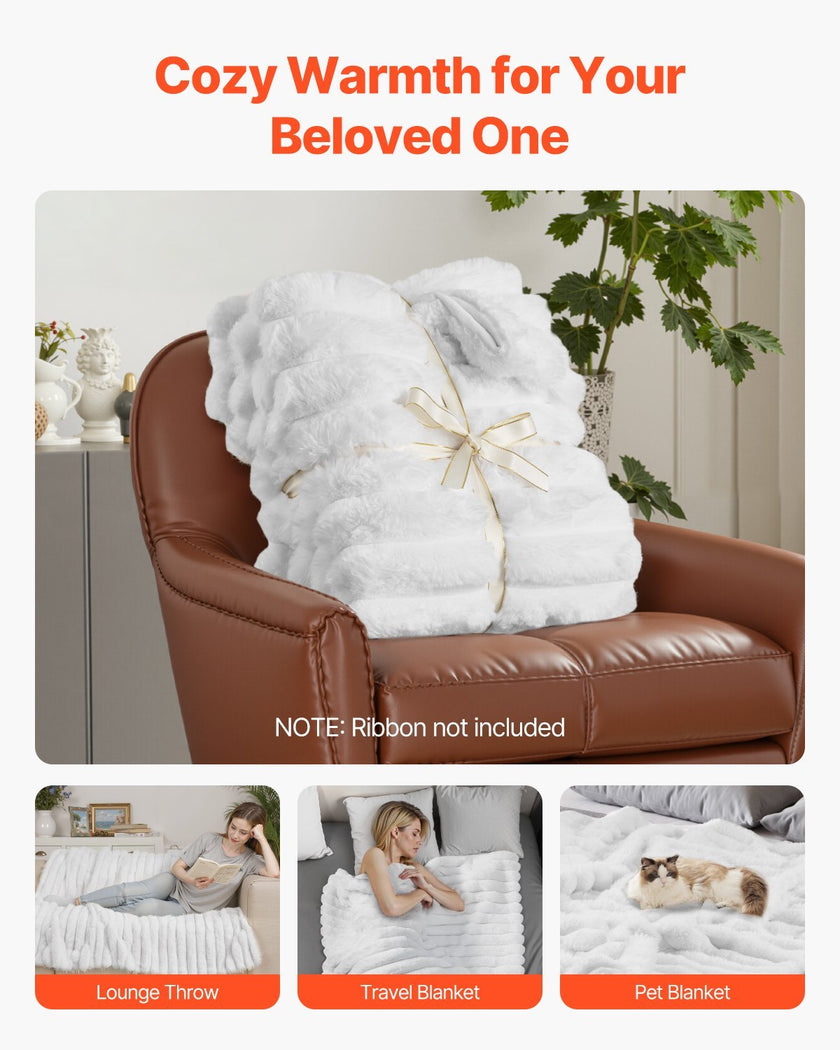 Soft Throw Blanket 50 X 60 Inches 1270 X 1524 Mm Faux Fur Cozy Bed Blanket
