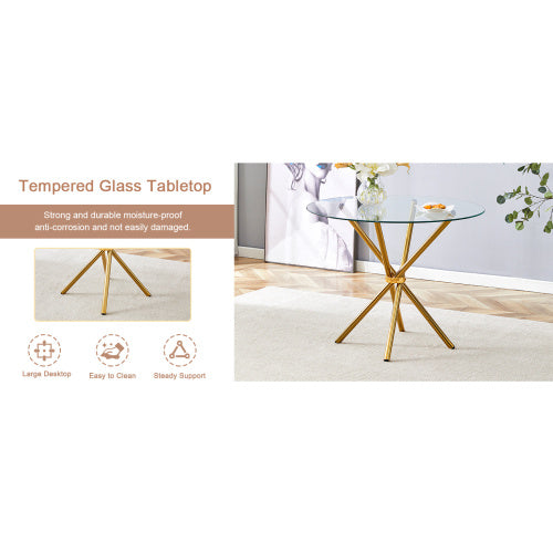 Circular Transparent Glass Dining Table