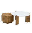 Fashionable And Versatile MDF Material Coffee Table Set, Unlocking A New Style In The Living Room.All Are Made Of MDF Material, With White And Wood Textured Stickers On The Surface.