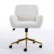 A&A Furniture Rabbit Hair Office Chair With Golden Base, Adjustable