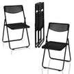 4pcs Black, Cut-out Pattern, Courtyard Plastic Folding Chair