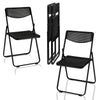 4pcs Black, Cut-out Pattern, Courtyard Plastic Folding Chair
