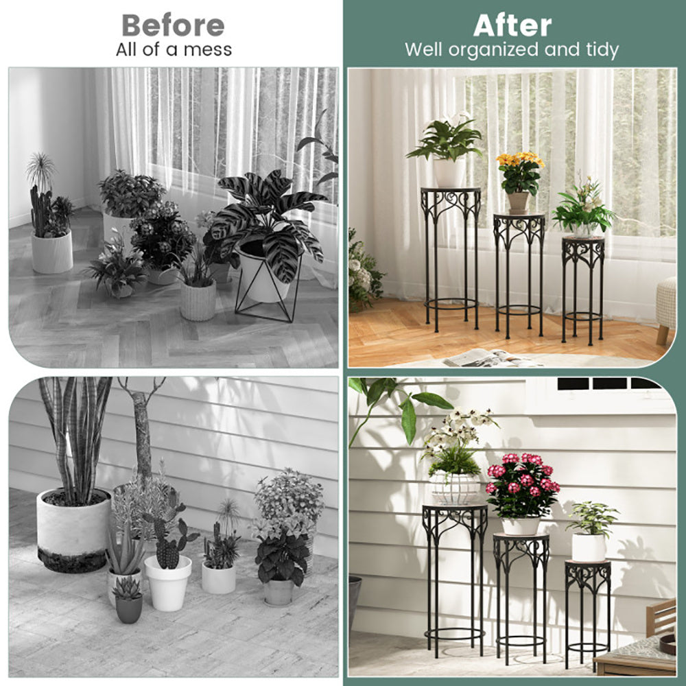 Decorative Flower Display Holder With Ceramic Top For Patio