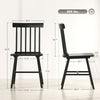 Dining Chairs Set Of 2, Farmhouse Wood Kitchen Chairs With Rubber Wood Frame, Spindle Back For Dining Room, Black