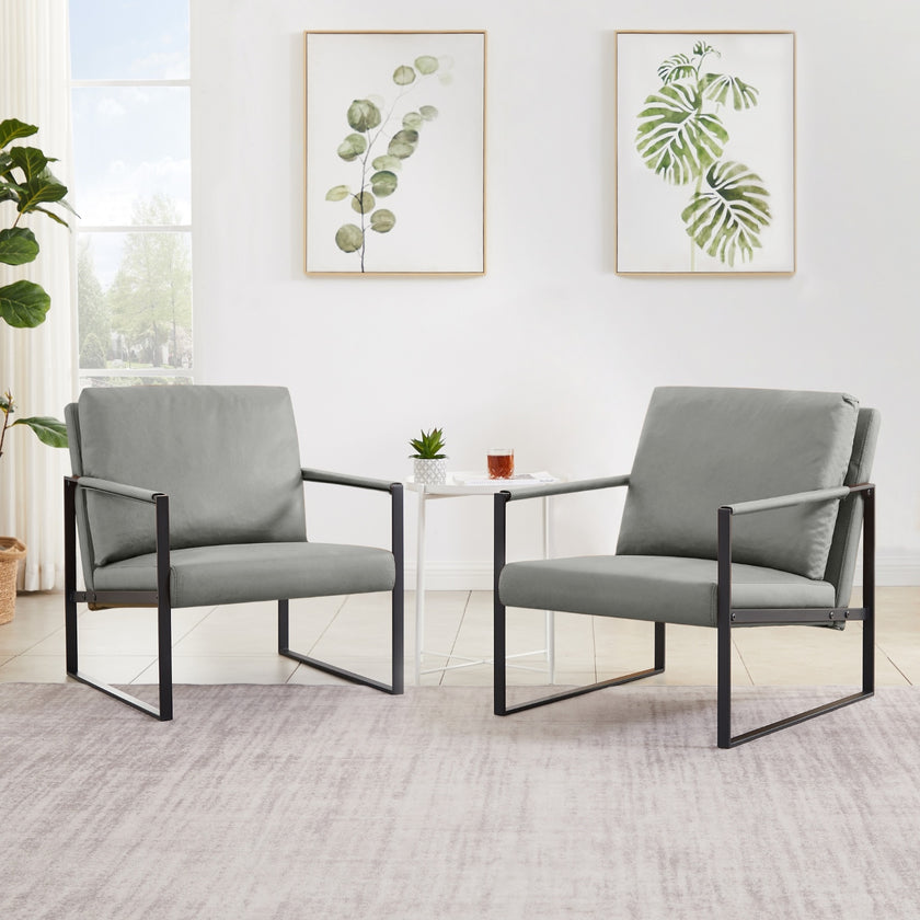 Lounge Living Room Office PVC Leather Accent Arm Chair With Extra Thick Padding