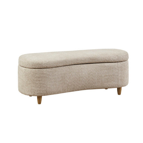 Boucle Flip Top Storage Bench Taupe See Below