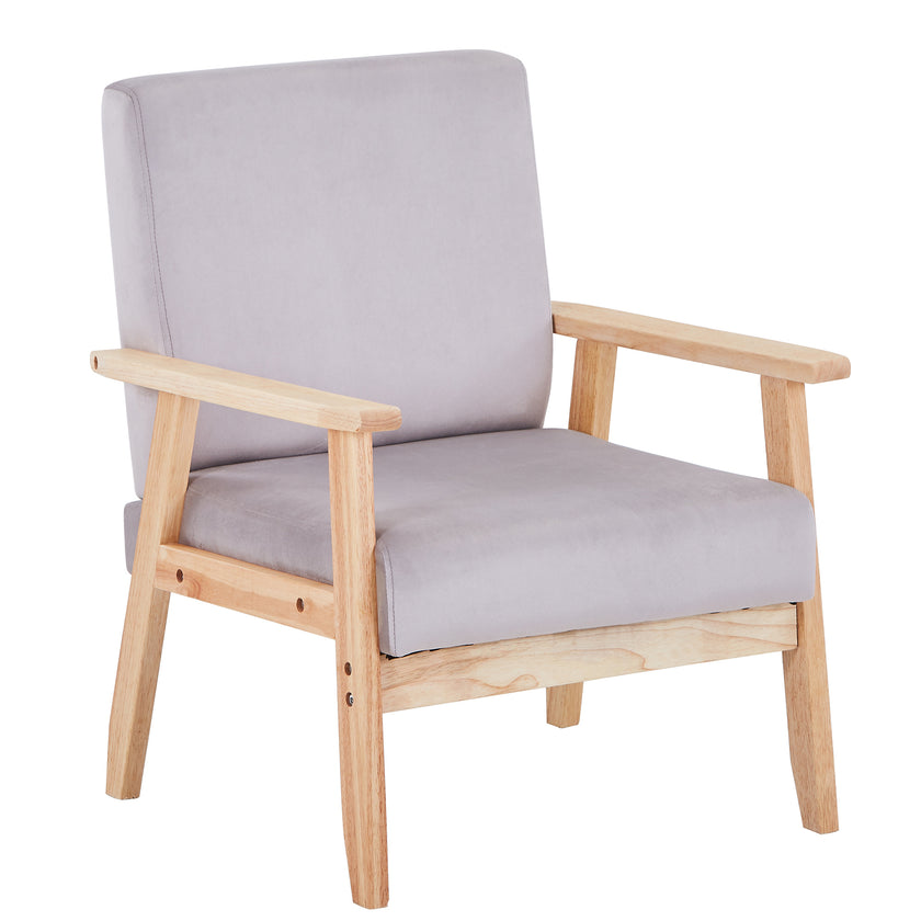 Velvet Accent Chair Relaxing Armchair With Solid Wood Frame For Living Room