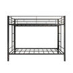 Metal Bunk Bed Twin Over Twin, Heavy Duty Twin Bunk Beds With Shelf And Slatted Support No Box Spring Needed Black