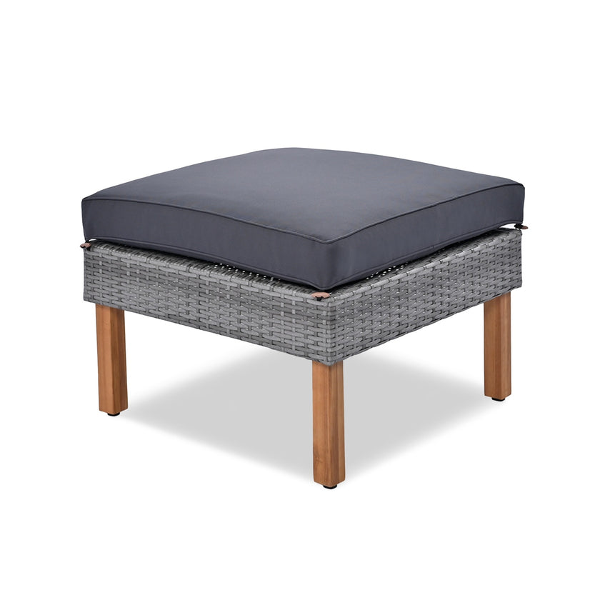 9-Piece Patio Rattan Set With Acacia Wood Legs & Tabletop, Outdoor Conversation