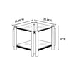20 Inch Square End Table, Modern Stainless Steel End Table, Double-Layer Clear Tempered Glass Coffee Table, Side Table With Storage, For Living Room Home Office