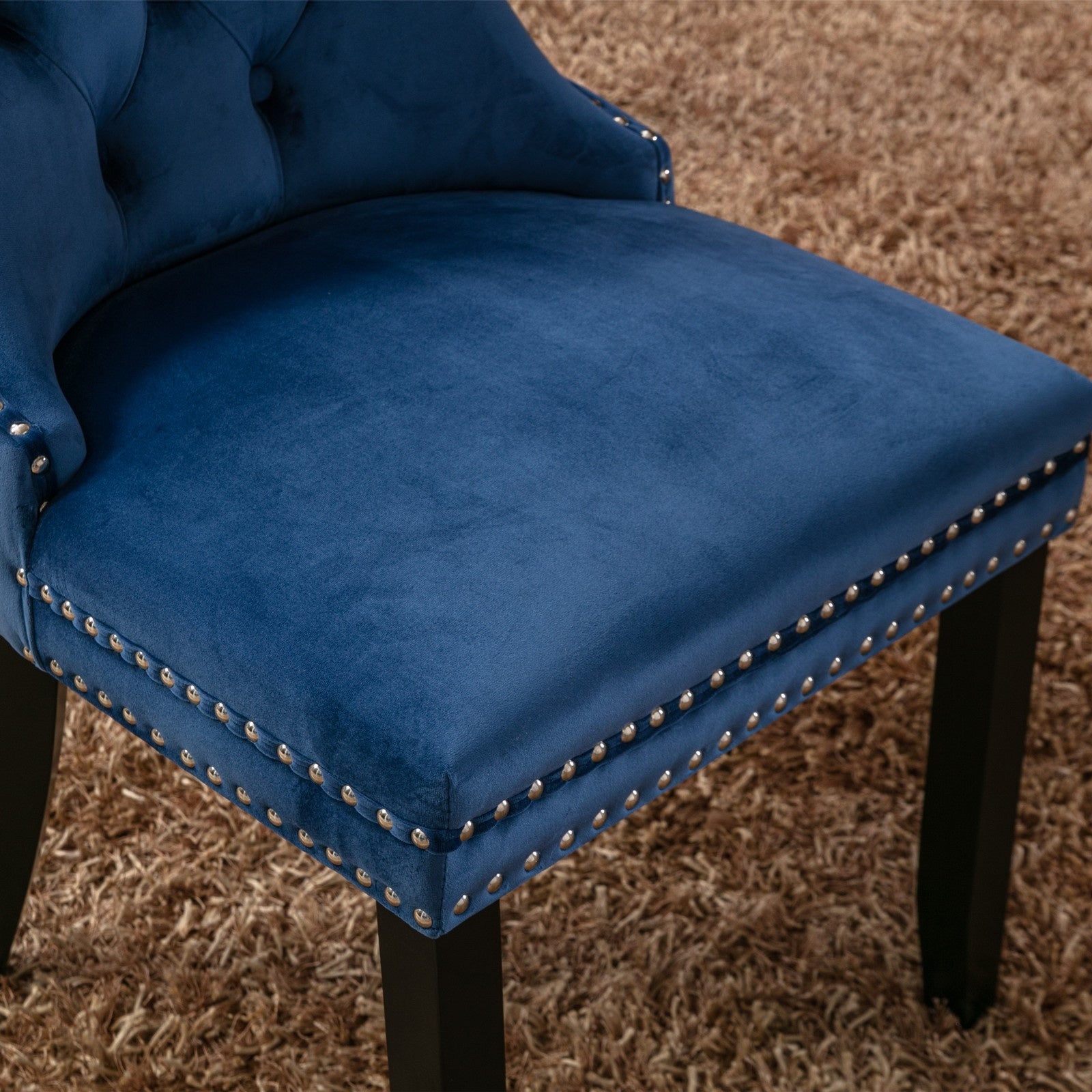 Nikki Modern Tufted Velvet Dining Chair, Solid Wood, High-end Contemporary