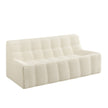 Sofa, Full Sponge Compression Corduroy 3 Seat Sofa, Modern Minimalist Style Corduroy Sofa, Comfortable Compression Sofa, Space Efficient Design   Beige