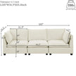 3-Piece Chenille Fabric Upholstered Living Room Furniture Set, Including 3-Seater Sofa AndV2 Loveseat Sofa With Seat And Back Cushion Beige White