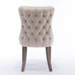 A A Upholstered Wing-Back Chair With Nailhead Trim & Solid Wood Leg