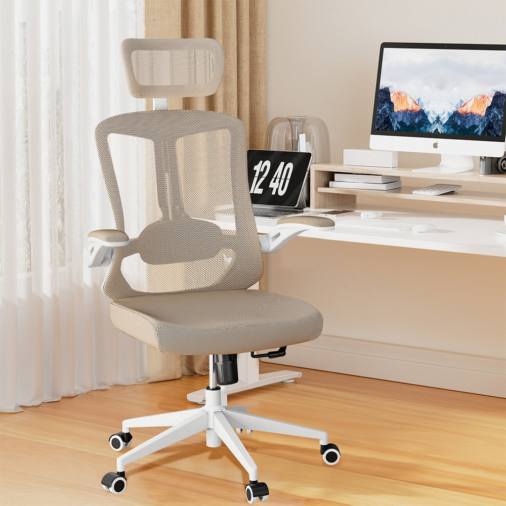 Office Chair Capacity 350 Pounds -about 158.8 Kg, Ergonomically Comfortable Home Table Chair, High Back Gaming Chair With Wheels, Mesh Computer Chair, Waist Support, Adjustable Headrest, Flip Armrest