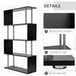 5-Tier Bookcase S-Shaped Wooden Storage Shelf Modern Decorative For Home And Office Black
