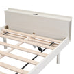 Modern Twin Platform Bed Frame With USB Ports, White Washed Color