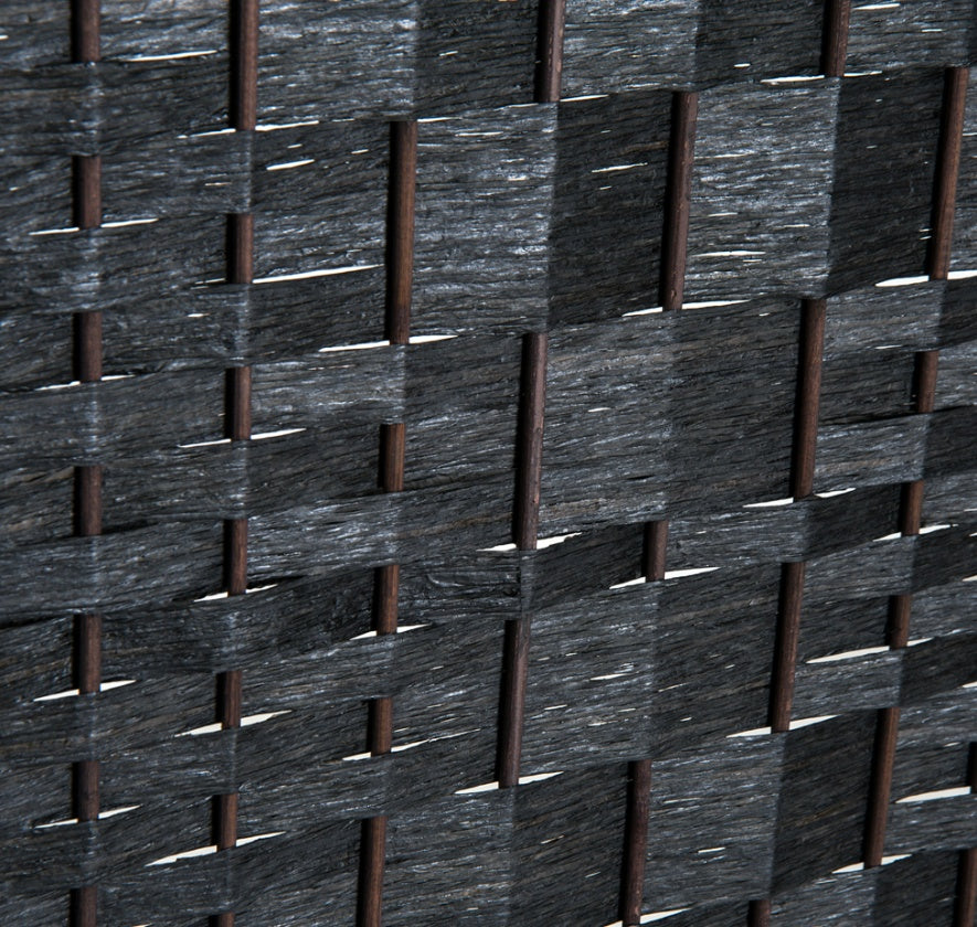 4 Panel Wicker Room Divider Folding Privacy Screen 6' Tall Black