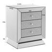 W 22 X D 16.5 X H26.4 Elegant Mirror Three Drawer Cabinet, Drawer Inlaid With Diamond Glass Mirror Three Drawer Cabinet, Suitable For Corridor, Living Room, Corner, Bedroom, Sofa