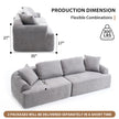 LY-024GY COMPRESSION SOFA  4-seater Combined Sofa, Crochet Yarn Fabric, Full Sponge Compression Sofa,combined Sofa With 4 Pillows For Home Living  Home Furniture  Apartment  Office  House