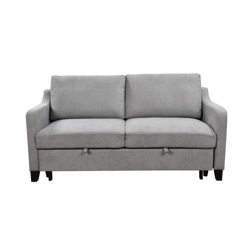 69 Inch 3-in-1 Convertible Queen Sofa Bed, Modern Fabric Love Seat Futon Sofa Sofa With Pull Out Bed, Small Love Seat Lounge Sofa With Reclining Back, Living Room Furniture,