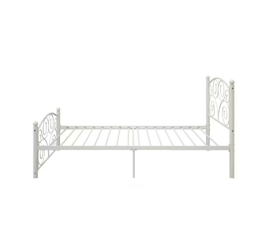 Twin Size Unique Flower Sturdy System Metal Bed Frame With Headboard And Footboard
